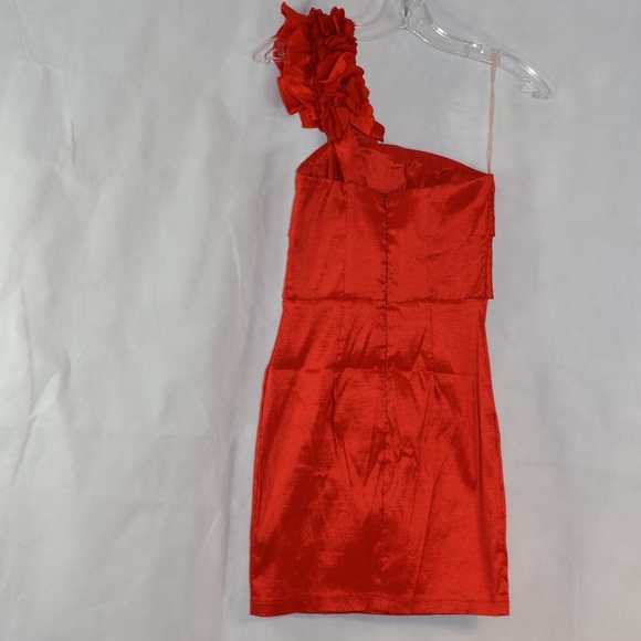 One Shoulder Red Special Occasion Dress SZ S Twenty One - Picture 7 of 8